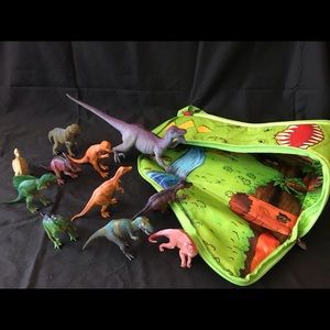 Dinosaur backpack set with 11 dinosaurs collection